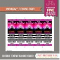 Neon Glow Party Ticket Invitation (Pink) 